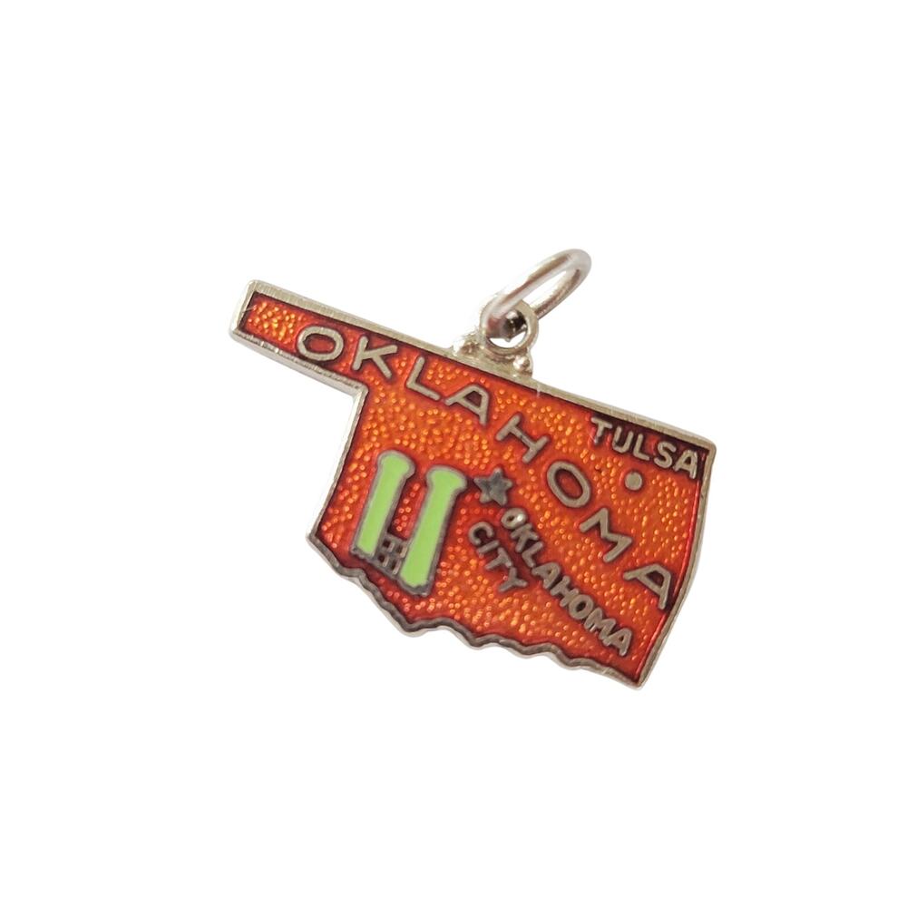 Oklahoma Enameled Charm, Deadstock